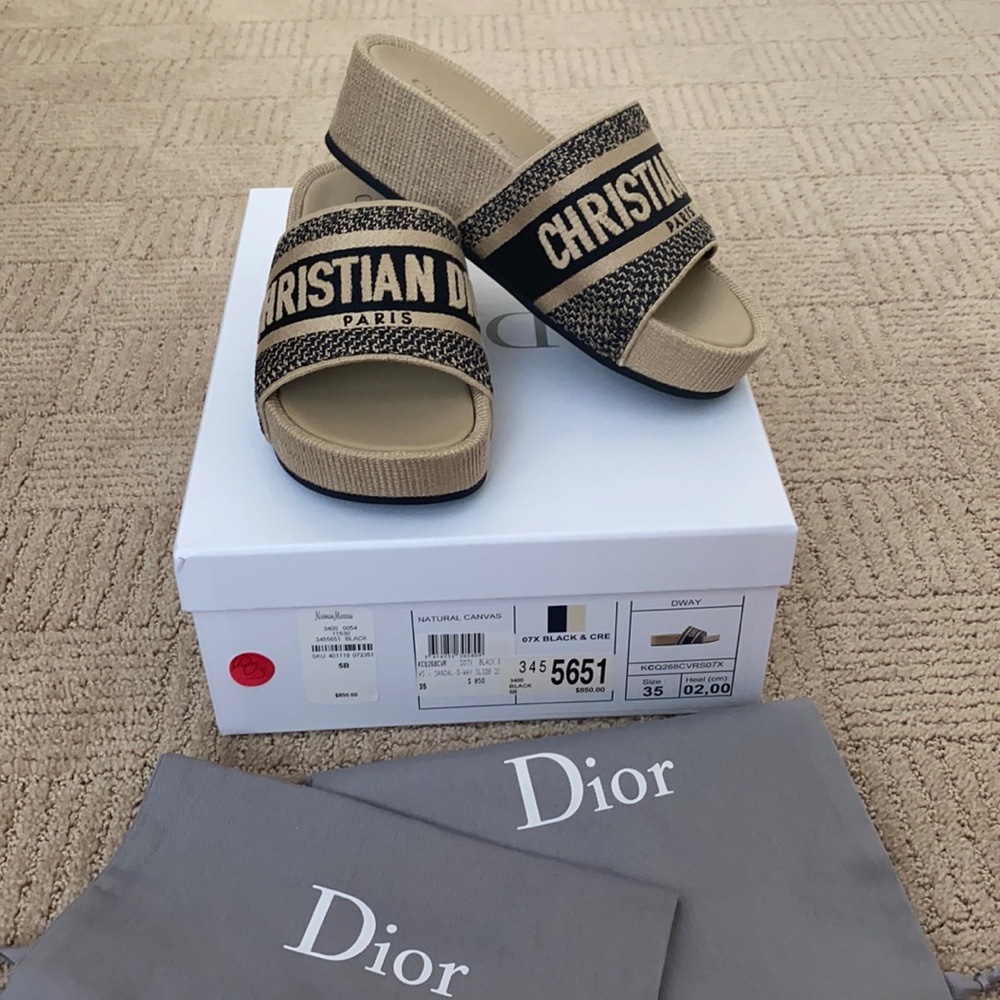 Christian dior d-way sandal slide flatform 35